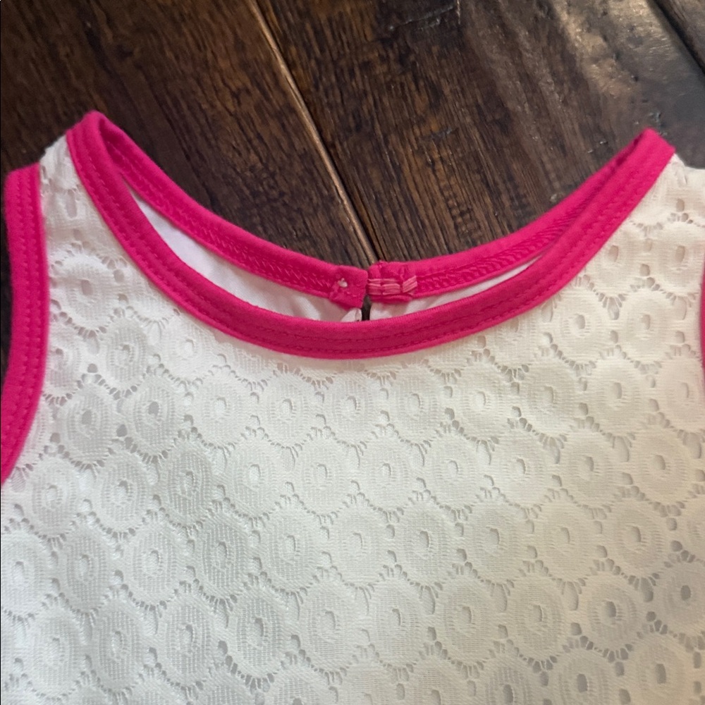 NWT Youngland 3T Toddler White Lace Dress with Pink Trim - Picture 3 of 7